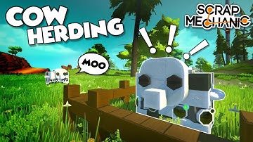 AI COW CUBE HERDING CHALLENGE! - Scrap Mechanic Multiplayer Monday