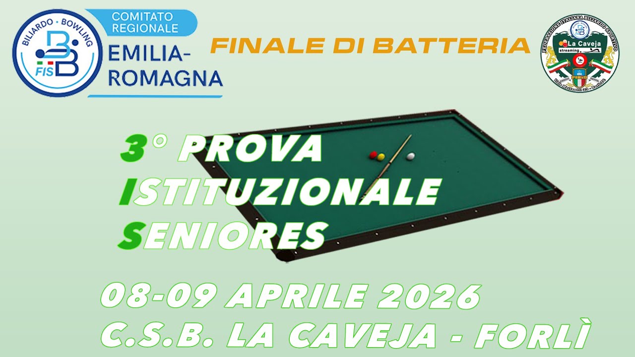 Image of video the 3° Prova Istituzionale Seniores ER  09 Aprile 2026 Finale di batteria 10