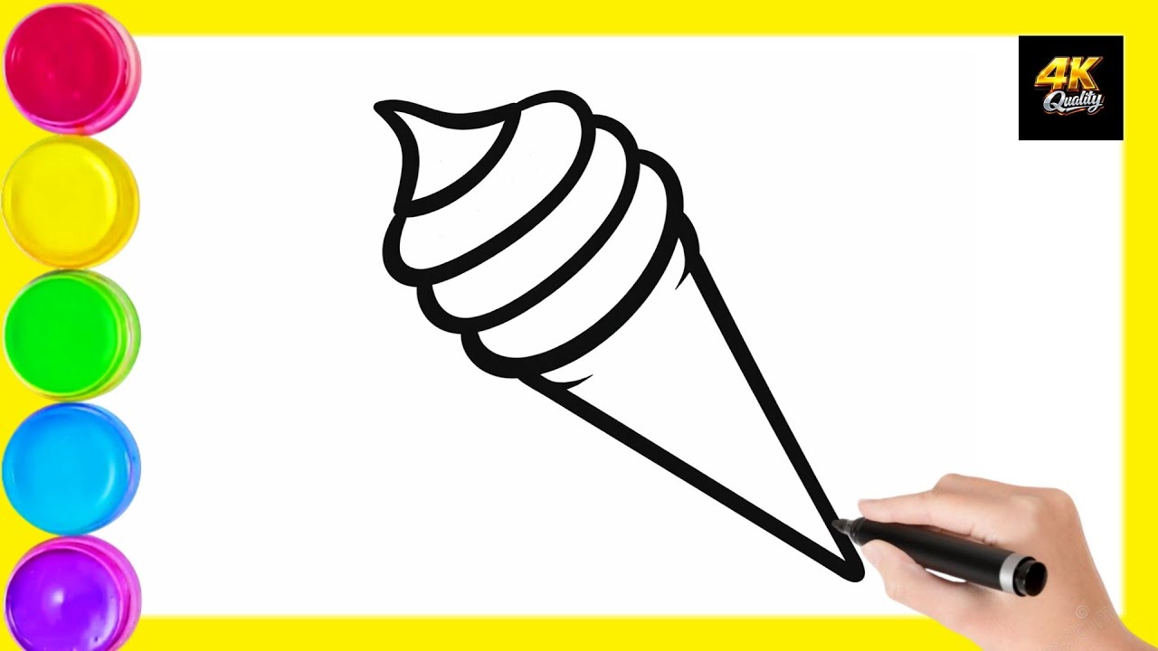 “ICECREAM drawing for Beginners | Easy Step by Step” | By Marker Art YT | Day #28
