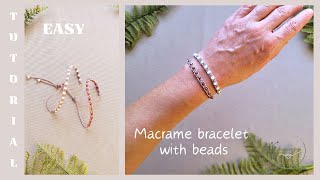 Makramee käepael pärlitega/Simple Macrame Bracelet With Beads by Ilona Makramee 92 views 3 months ago 10 minutes, 40 seconds
