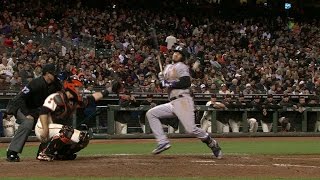 COL@SF: Arenado gets hit by a pitch with bases full
