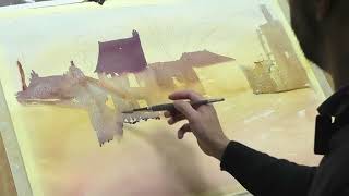 How to paint a LARGE watercolour painting.