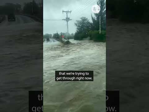 New Zealand family barely escapes through Cyclone Gabrielle floodwaters | USA TODAY #Shorts