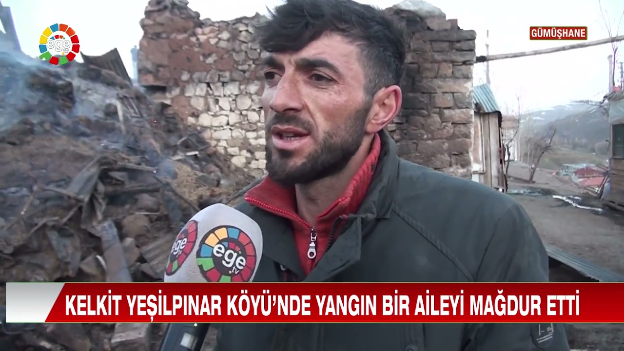 KELKİT YEŞİLPINAR KÖYÜ’NDE YANGIN BİR AİLEYİ MAĞDUR ETTİ