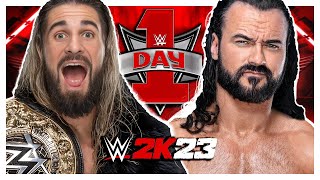 Seth "Freakin" Rollins vs Drew McIntyre = WWE Day 1 2024 - WWE 2K23 Gameplay