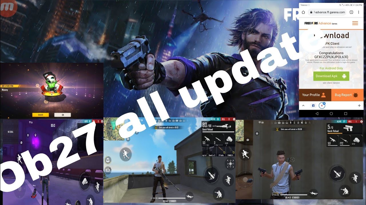 OB27 all update free fire new gun new character or new pet