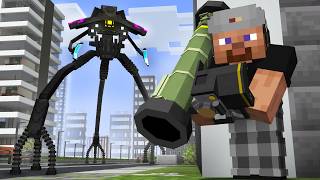 Usando Armas VS Invasión Alienígena en Minecraft