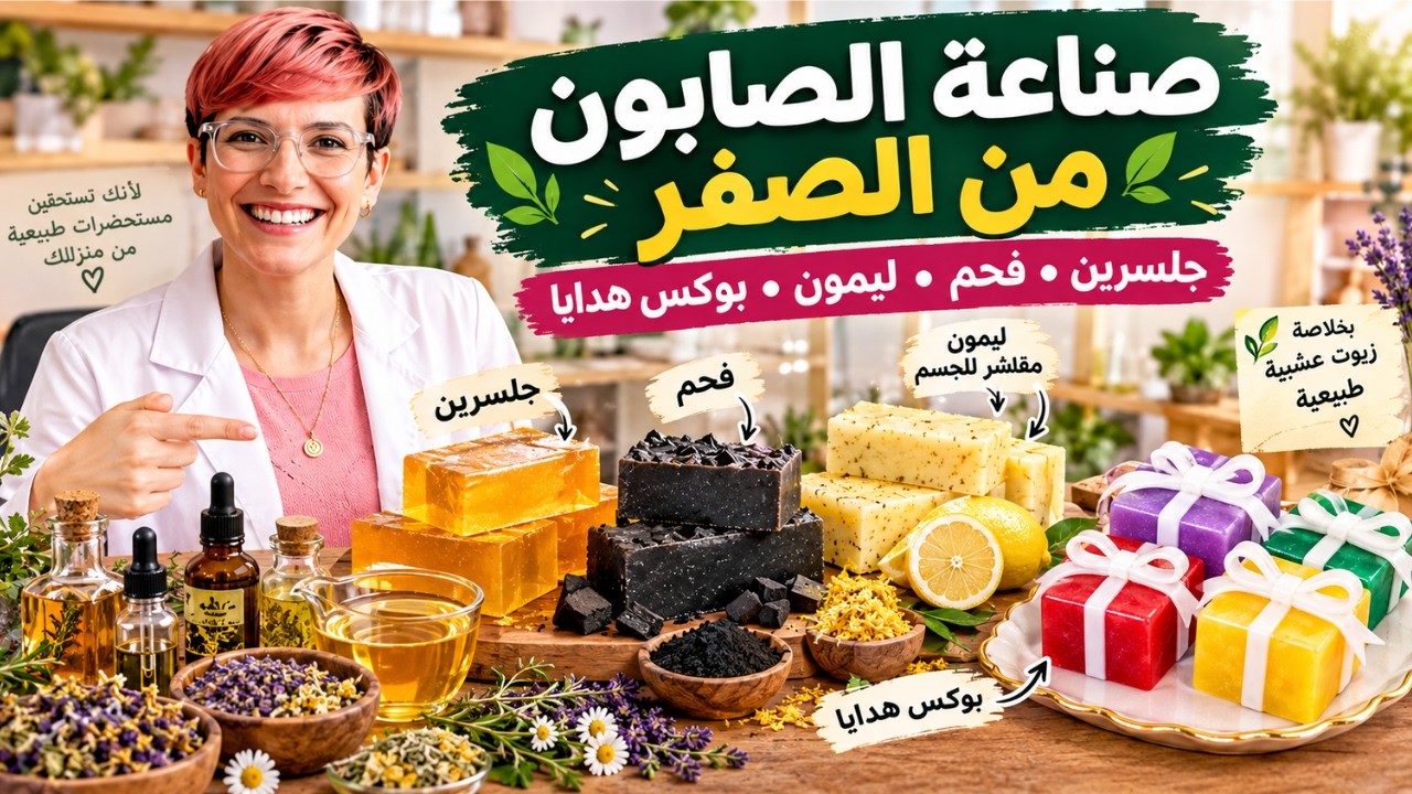 كورس صناعة صابون الجلسرين و تصنيع صابونه الفحم و مقشر الليمون و بوكس الهدايا من صابون الجلسرين
