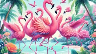 Graceful Flamingos: A Serene Dance on Crystal Clear Lake #Lake Simbi Nyaima
