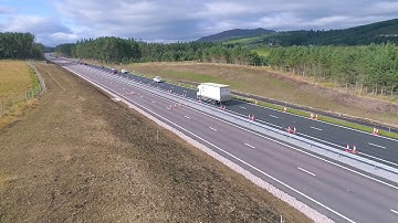 A9 dual carriageway (Kincraig to Dalraddy) aerial footage