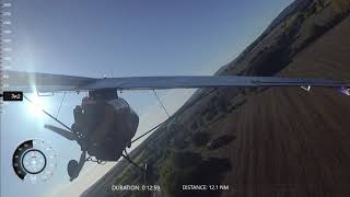 Streak Shadow microlight flight, 3 views of a flyby