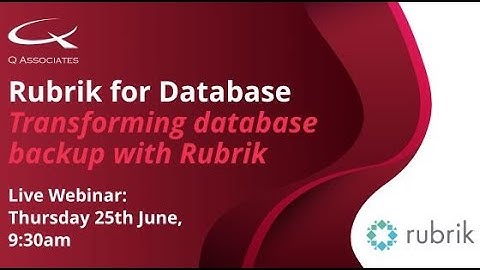 Live Event Recording: Rubrik for Database. Transforming database backup with Rubrik.