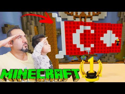 MINECRAFT'TA TÜRK BAYRAĞIMIZI YAPTIK 1. OLDUK! | VALES İLE 3 KİŞİ MINECRAFT OYNUYORUZ