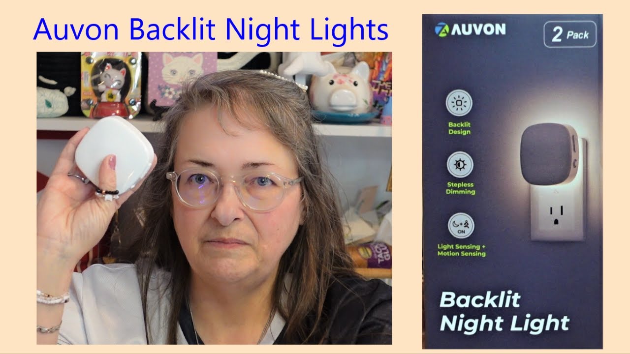 AUVON Night Light Plug in, Motion Sensor Night Light, Dimmable
