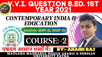 Maulana mazharul Haque arabic & persian MMHAPU V.V.i.Question B.Ed.1st Year 2021 2019-2021 2020-22