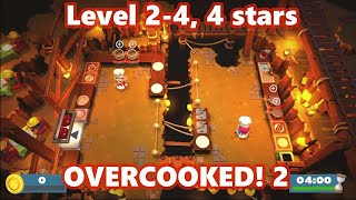 Overcooked! 2 - Level 2-4 - 2 players Co-op | 4 Stars achievement!