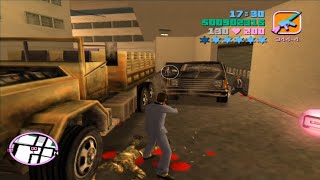 GTA Vice City Epic 6 Stars Wanted Level Shootout Tank Rampage Escape
