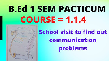 B.ed 1 sem pacticum course 1.1.4 ( School visit to find out communication problems)
