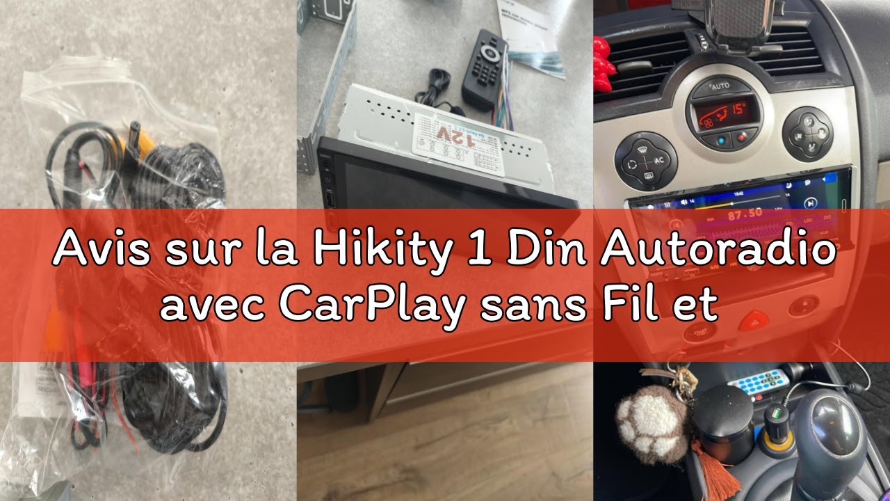 Avis sur la Hikity 1 Din Autoradio avec CarPlay sans Fil et Android Auto, 6,86 Pouces Tactile Radio