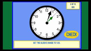 Learn how to set the hour and minute hands on a clock! (Easy Level) - Telling Time Math Game screenshot 1