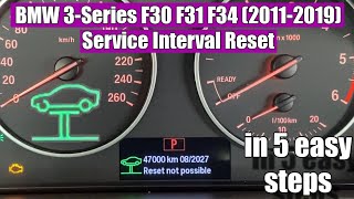 BMW 3-Series F30 F31 F34 320i 328i 330i 335i 316i 318i 340i 316d (2011-2019) Service Interval Reset by TUTORIALE AUTO 285 views 1 month ago 1 minute, 50 seconds