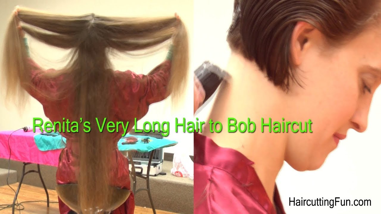 Preview clip of Renita's Very Long Hair to Bob Haircut