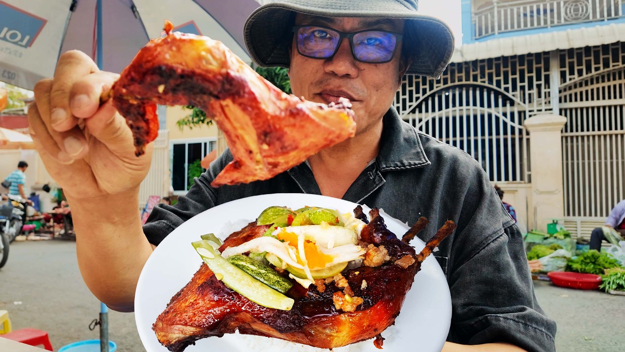 Exploring Takhmao Thmey Market + $2 Fried Chicken & Rice Breakfast!