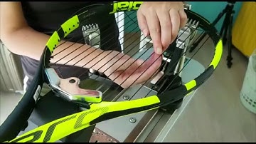Tennis racket stringing with Prince NEOS 1500