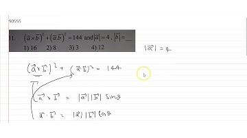 if `(vecaxvecb)^2+(veca*vecb)^2=144 , |veca|=4` then `|vecb|=`