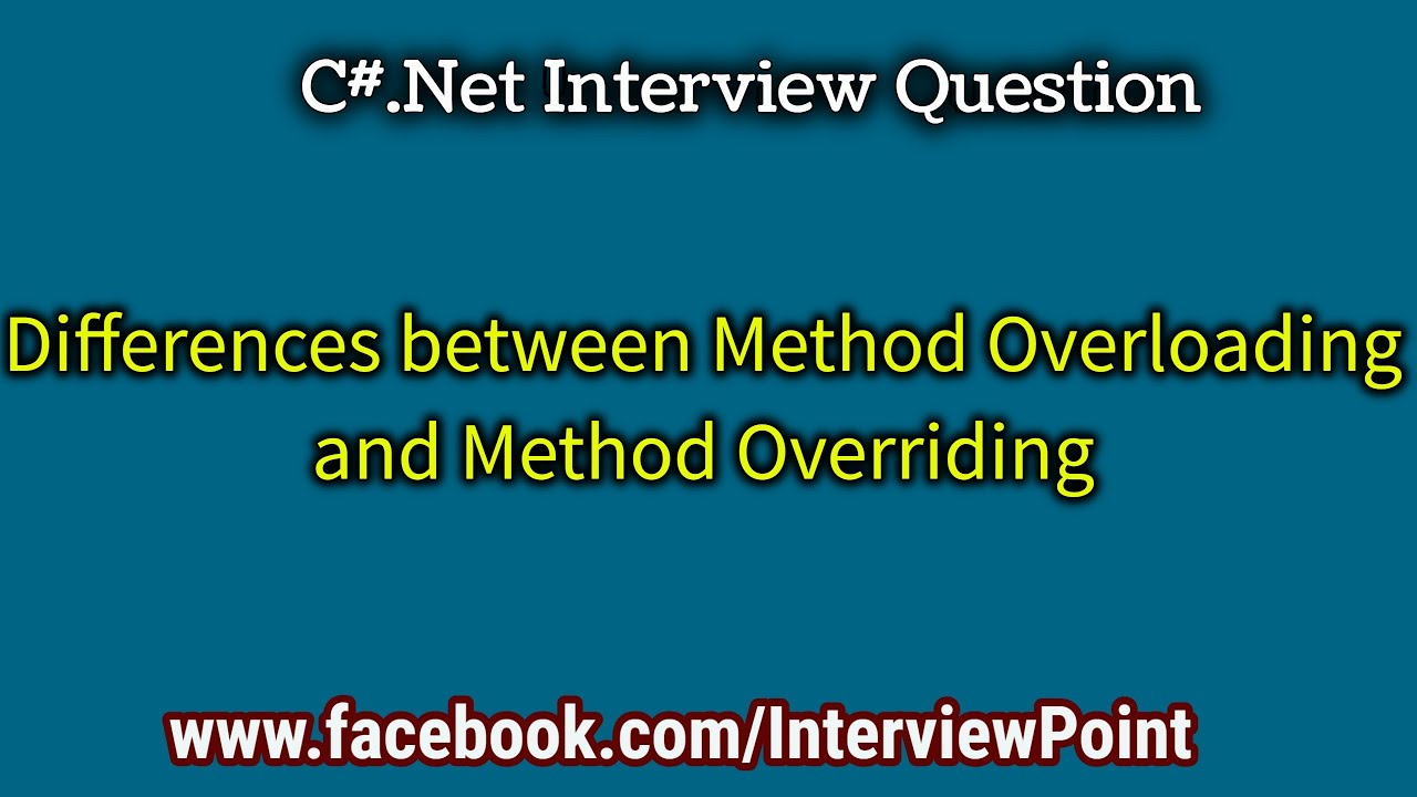 Method Overloading in C# with Examples - Dot Net Tutorials