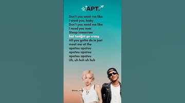 Thumbnail of APT. (Pre Chorus)- Rosé, Bruno Mars Lyrics #brunomars #rosé #apt #lyrics