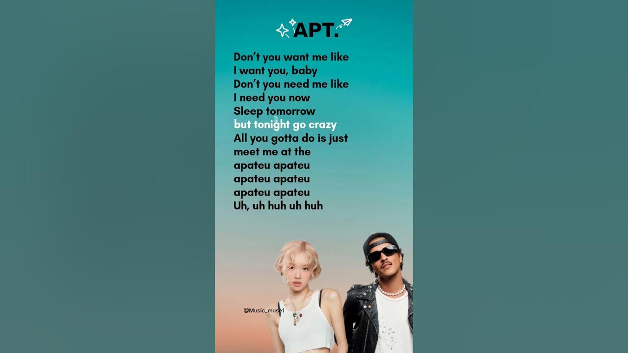 APT. (Pre Chorus)- Rosé, Bruno Mars Lyrics #brunomars #rosé #apt #lyrics APT. (Pre Chorus)- Rosé, Bruno Mars Lyrics #brunomars #rosé #apt #lyrics