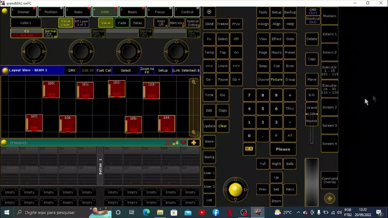 CRIANDO LAYOUT E PRESETS NA MA2 INICIANDO NA GRAND MA2 JV LUZ E LED