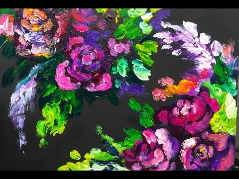 Abstract Roses FINGER PAINTING for Grown ups