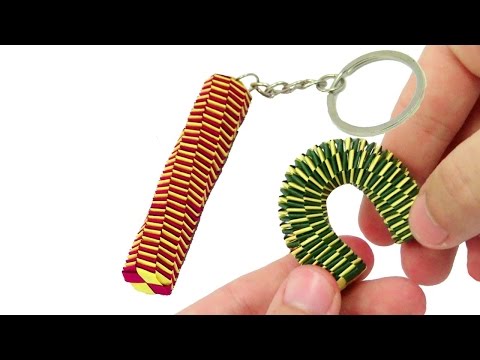 Origami Keychain Tail Lizard (braiding) - Origami easy tutorial