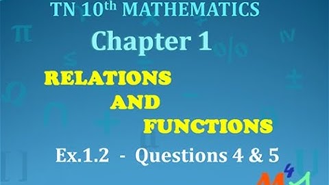 TN 10th Maths Exercise 1.2, (Q.4 & 5), Relations & Functions