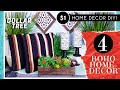 4 DOLLAR TREE DIY BOHO Decor | Bohemian | Planter Box | Mudcloth Print Vases | Pillow Cover | Art