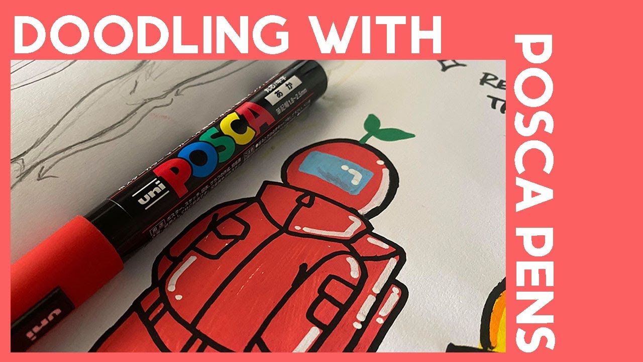 I FINALLY HAVE POSCA PENS YAY Among Us Doodles YouTube