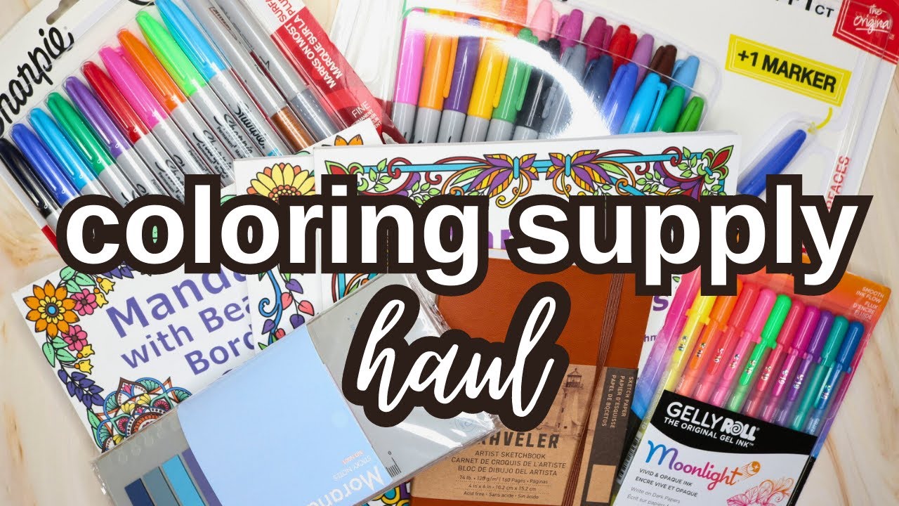 Adult Coloring Supplies Haul | Books, Markers, & More - YouTube