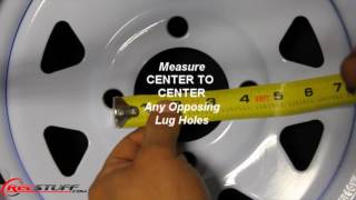 how to measure the bolt pattern of a 4-lug trailer wheel