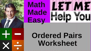 Ordered Pairs Worksheet