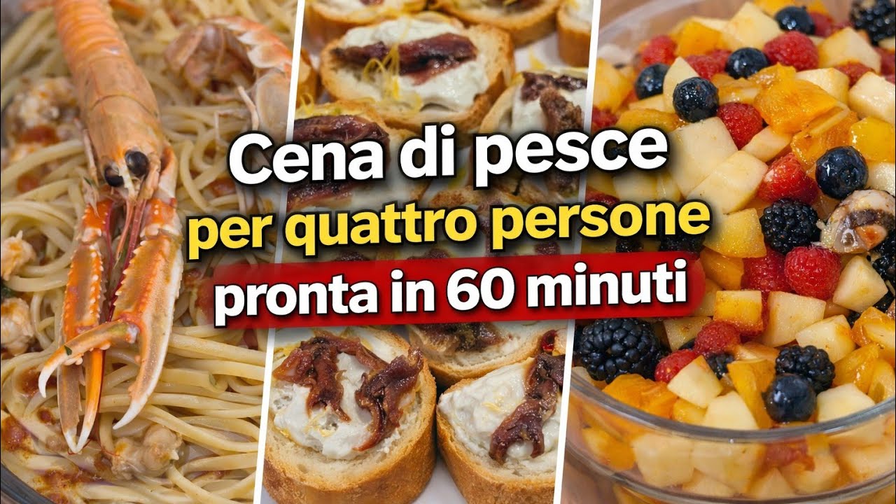 Cena di pesce per 4 persone in 60 minuti 