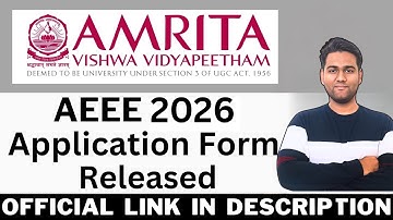 AEEE 2026 Application Form Out | Complete Process | Amrita B.Tech 2026 | Amrita University 2026