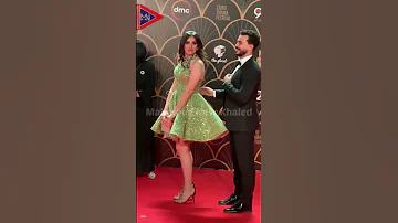 ريم احمد وزوجها التي قامت بدور هدي ابنة ونيس الصغري كيف اصبحت في مهرجان القاهرة للدراما 