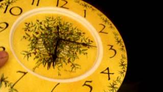 SANTA BARBARA CERAMIC DESIGN  ART  CLOCK  Round  2001 Signed  Mary Hughes