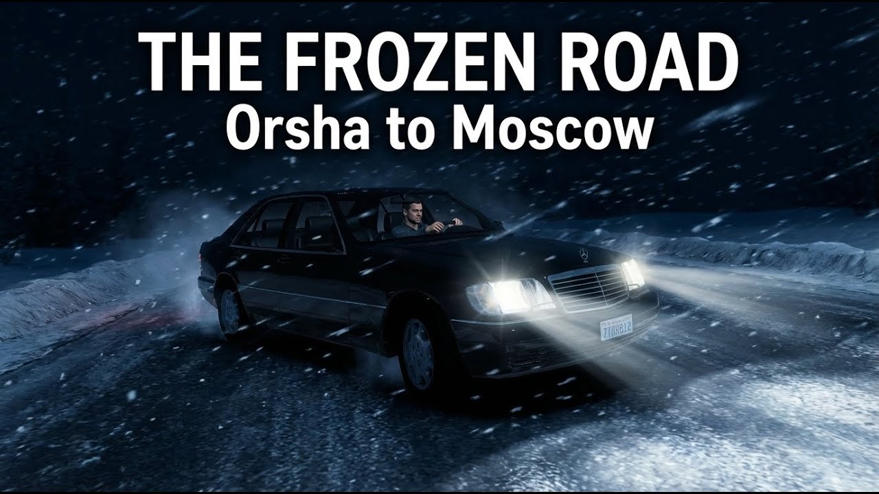 ETS 2 WINTER SURVIVAL: Orsha to Moscow on a Mercedes W140 | Ice Road Trucking Challenge