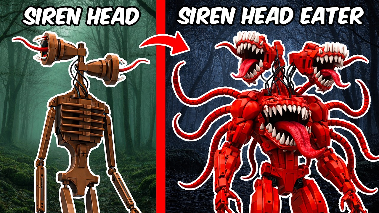 Construyendo una fusión LEGO de Siren Head y Eater - Personaje temático | Brick Trick Español