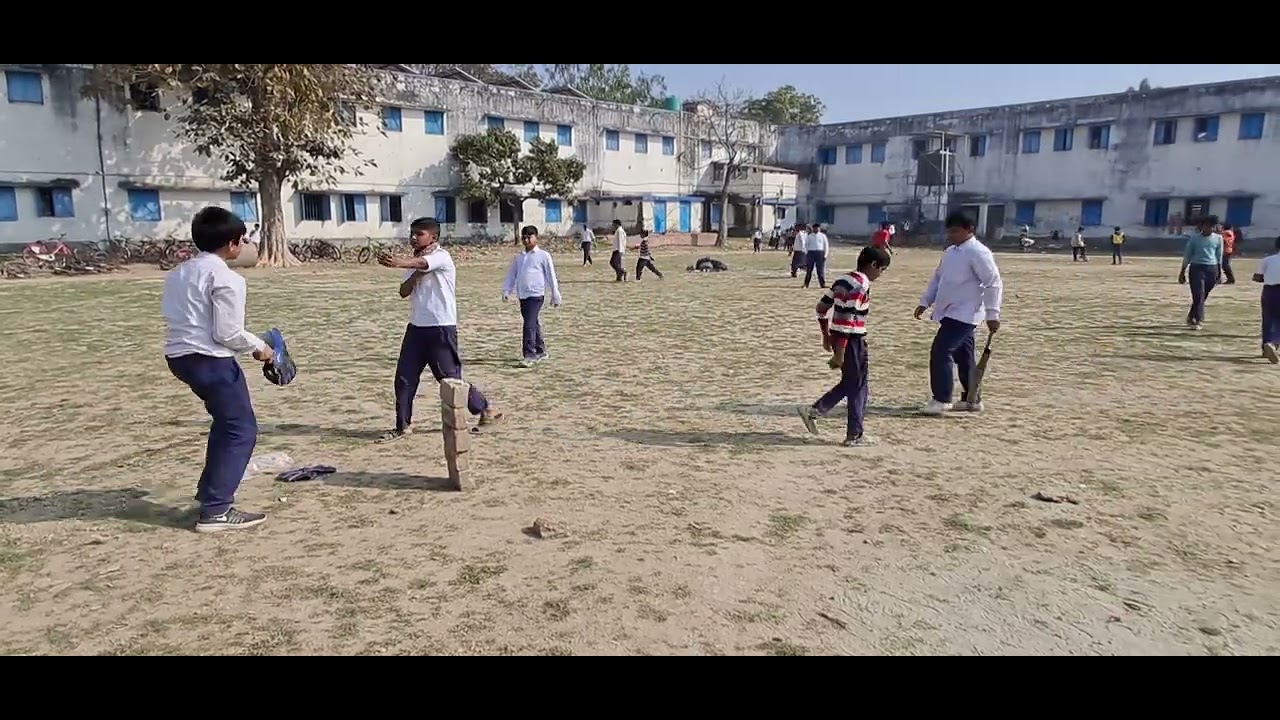 Live cricket match during tiffin period.at school Badkulla ,Nadiya.