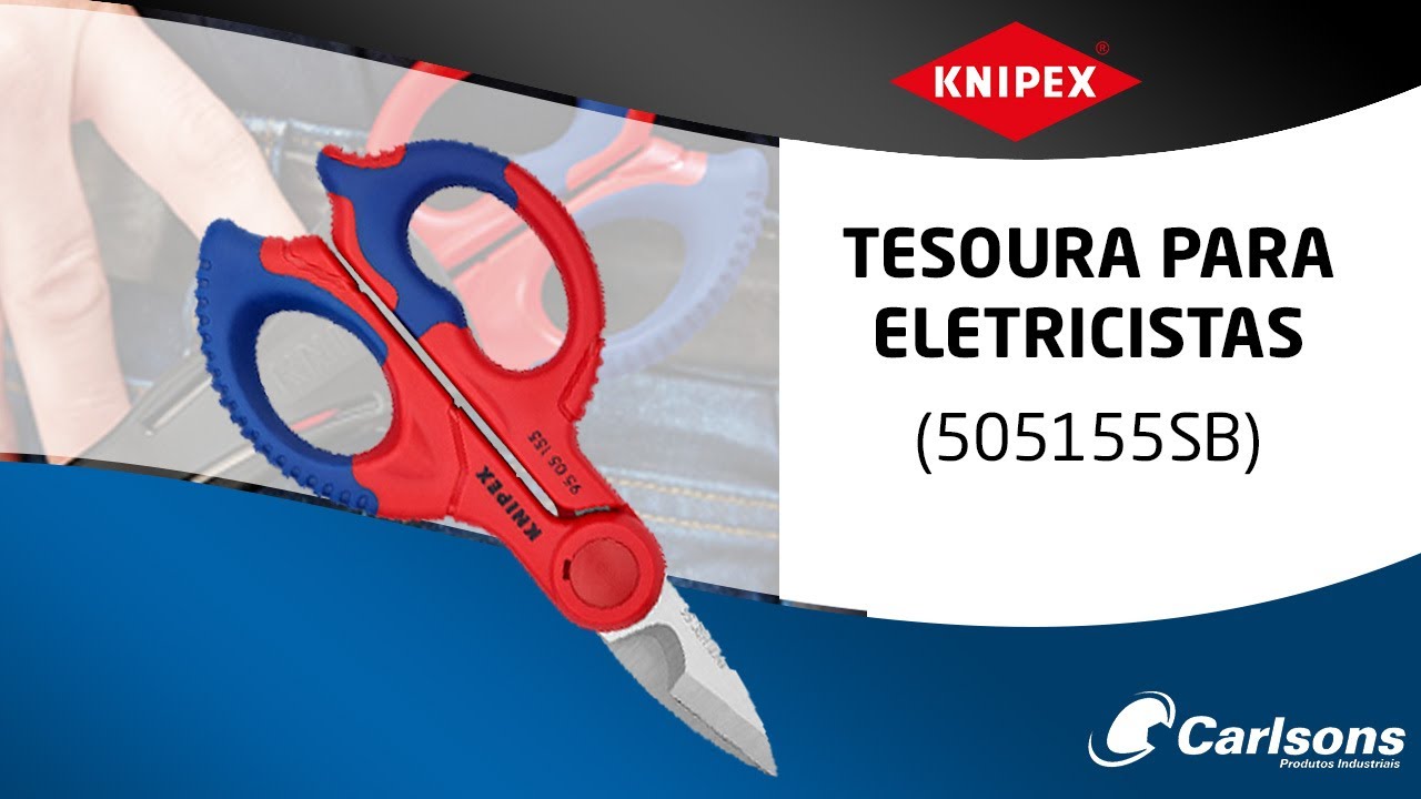 Tesoura de eletricista - Knipex 95 05 155 SB - Loja Knipex | Fluke