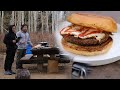 Off Road Sriracha Egg Burger, Cooking, Camping, Road trip